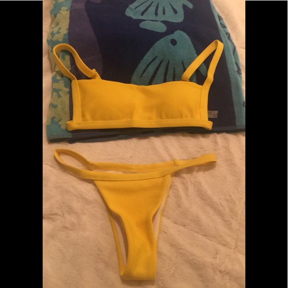 ❣️Final Sale❣️ Yellow Mustard Brazilian Bikini - Picture 3 of 4